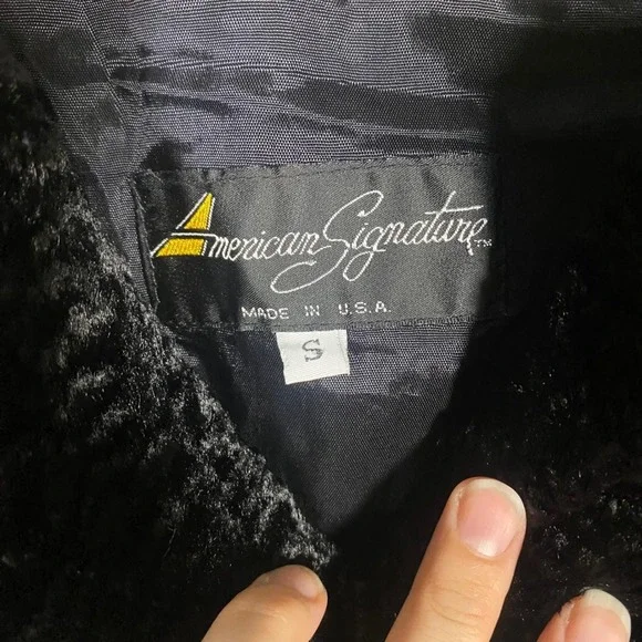 Vintage Black‎ Crushed Textured Velvet Jacket Blazer Small Goth Dark academia - Picture 5 of 14